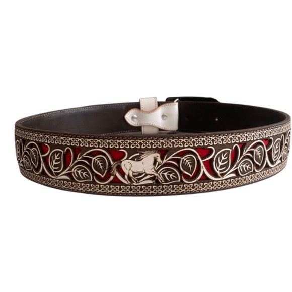 Unisex Belt Cinto Vaquero Charro Belt Set w/ Phone Case Made in Mexico - Picture 3 of 3